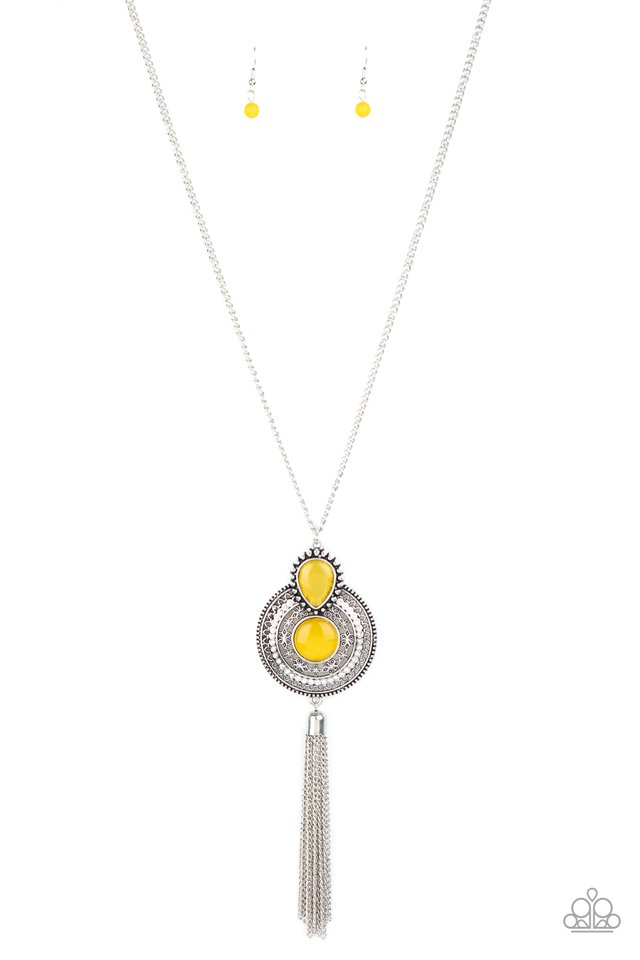 Mountain Mystic - Yellow - Paparazzi Necklace Image