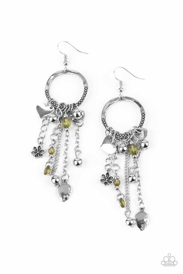 Charm School - Green - Paparazzi Earring Image