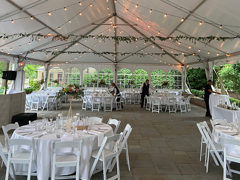 Tented reception at Liberty Hall Museum