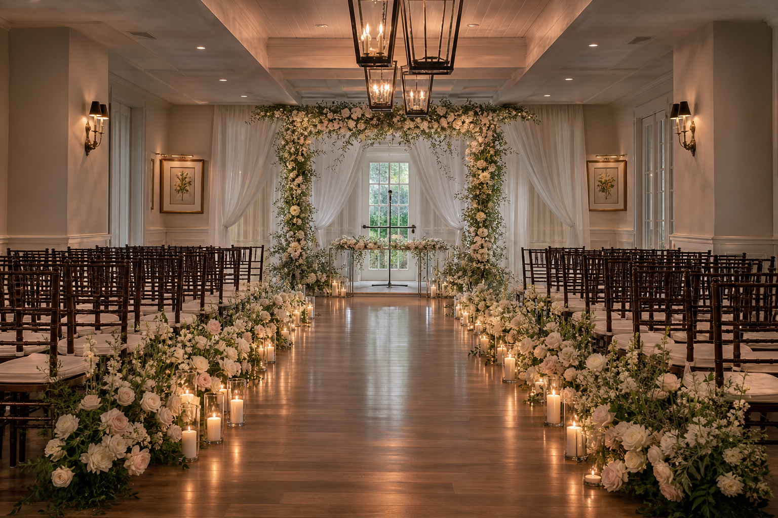 Elegant wedding reception at Shadowbrook