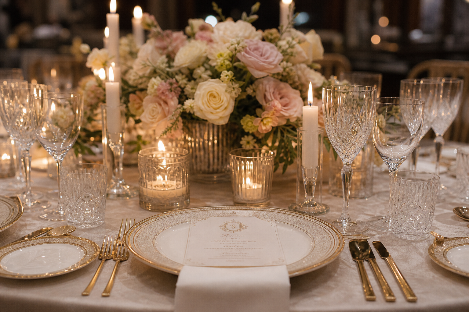 Grand ballroom illuminated