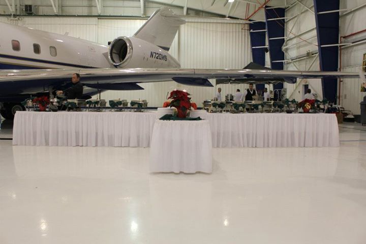 Buffet beneath a private jet wing