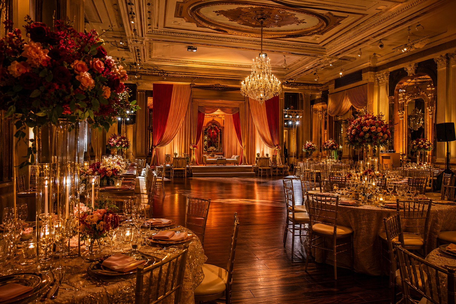 Elegant reception setup