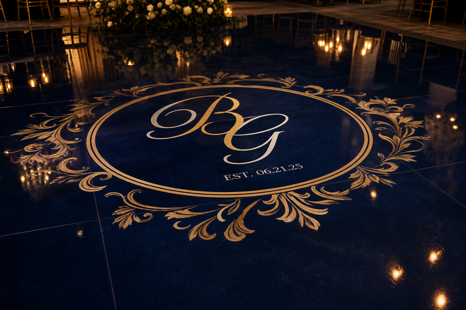 Monogram dance floor detail