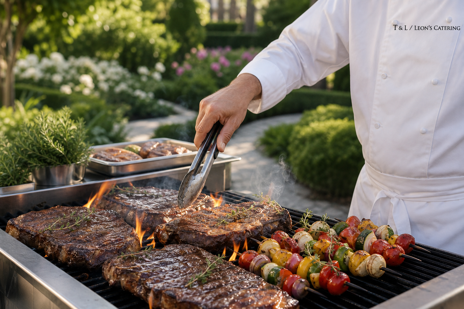 Grilled barbecue platter