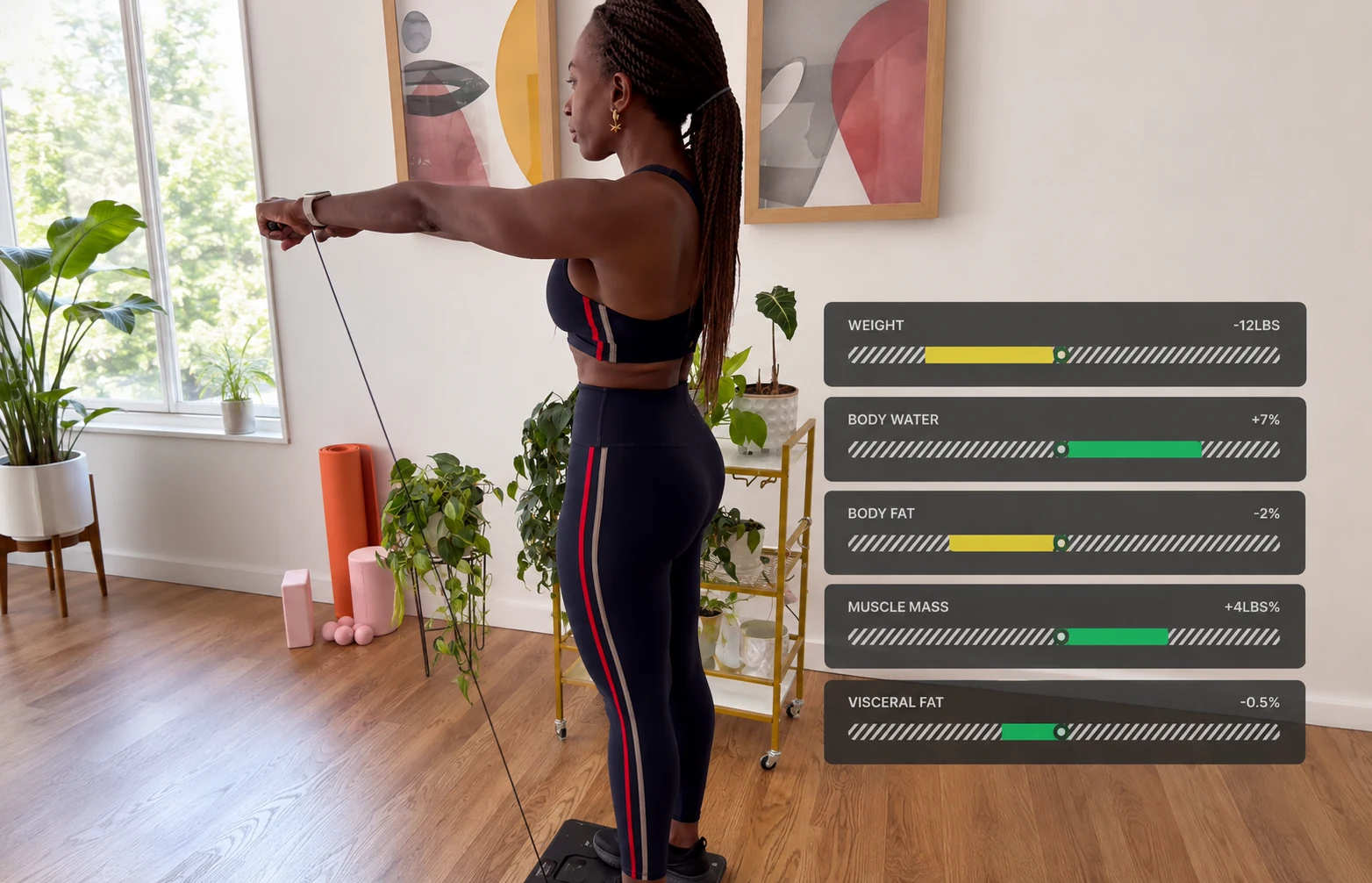 Checking the app after a weigh-in