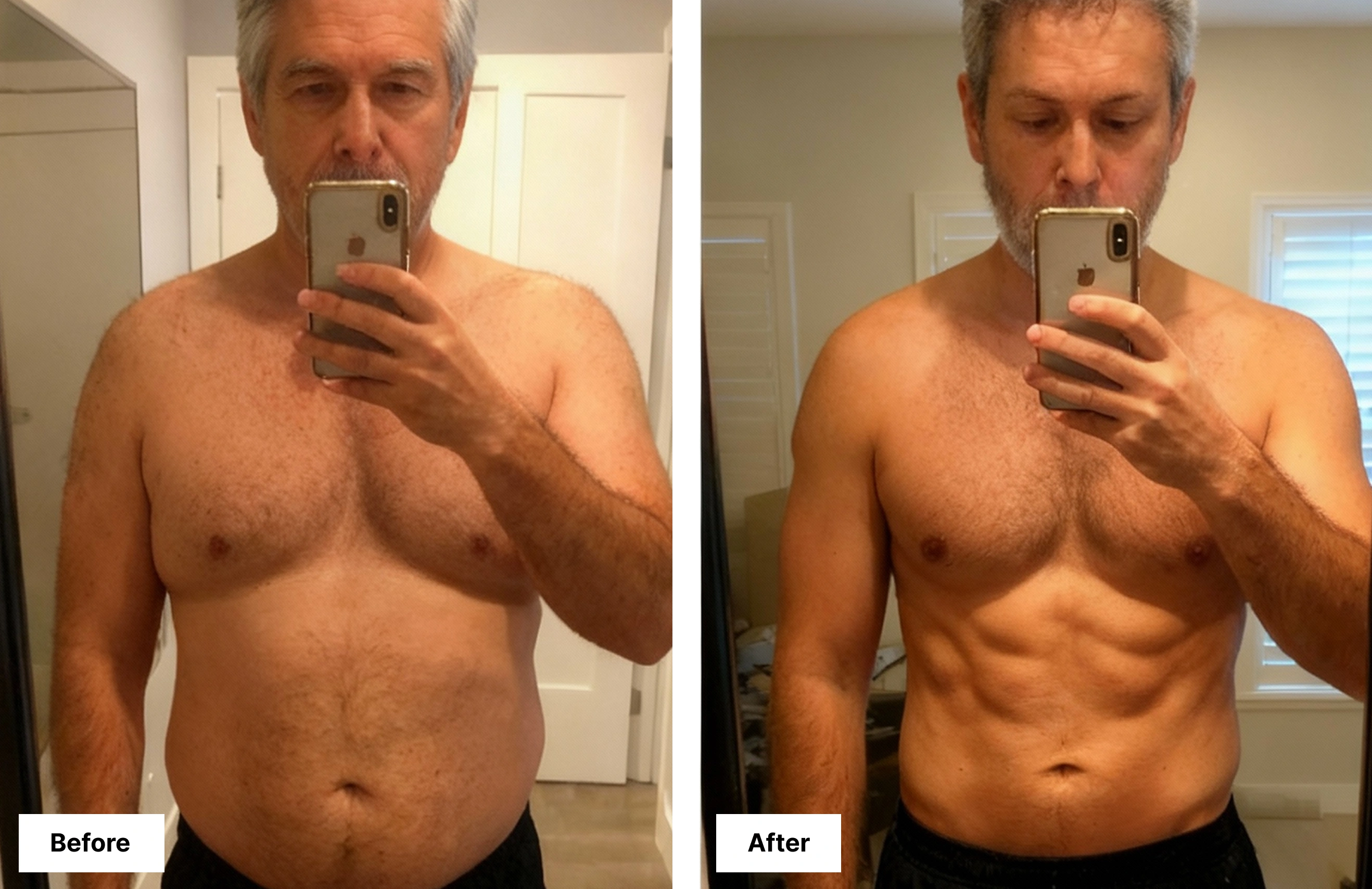 Months of change measured by body composition, not weight