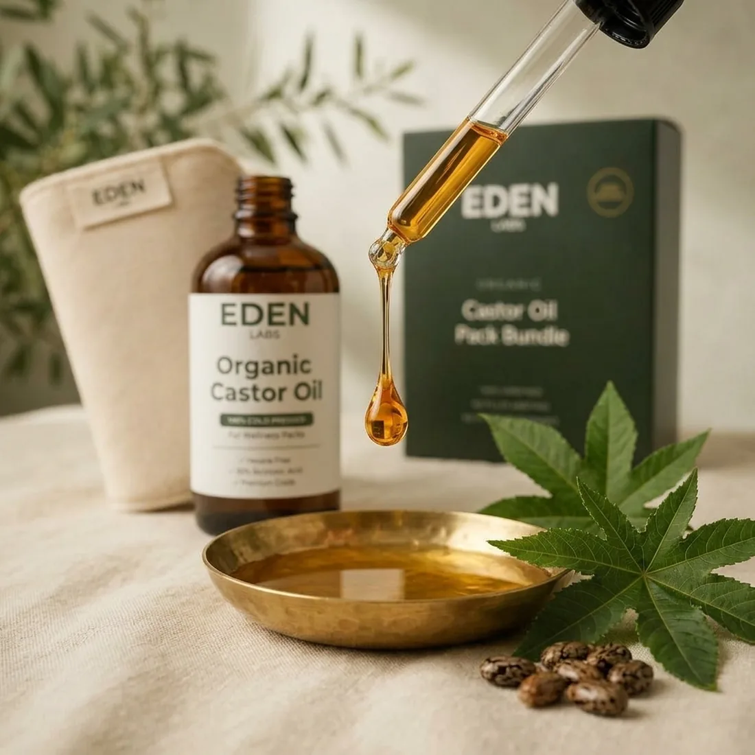 Cold-pressed organic castor oil