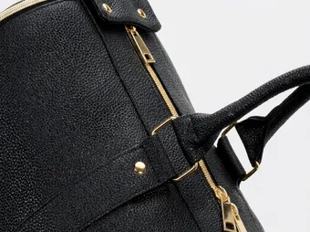 Close-up of premium zippers and hardware