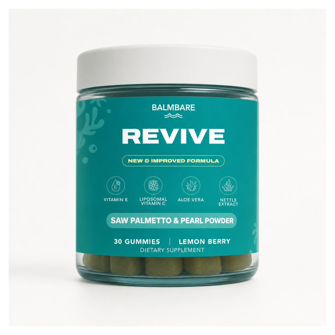 Balmbare Hair Revive Gummies jar