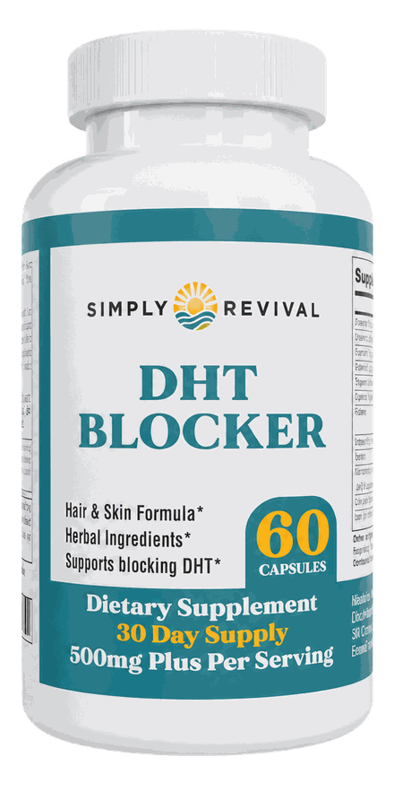 Simply Revival Natural DHT Blocker bottle, 60 capsules