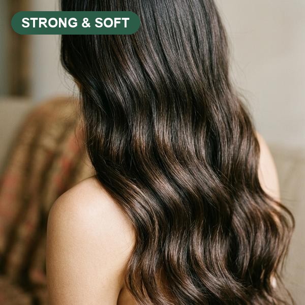 Before and after: dry breaking hair to strong soft hair