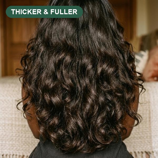 Before and after: thin sparse hair to thick full hair