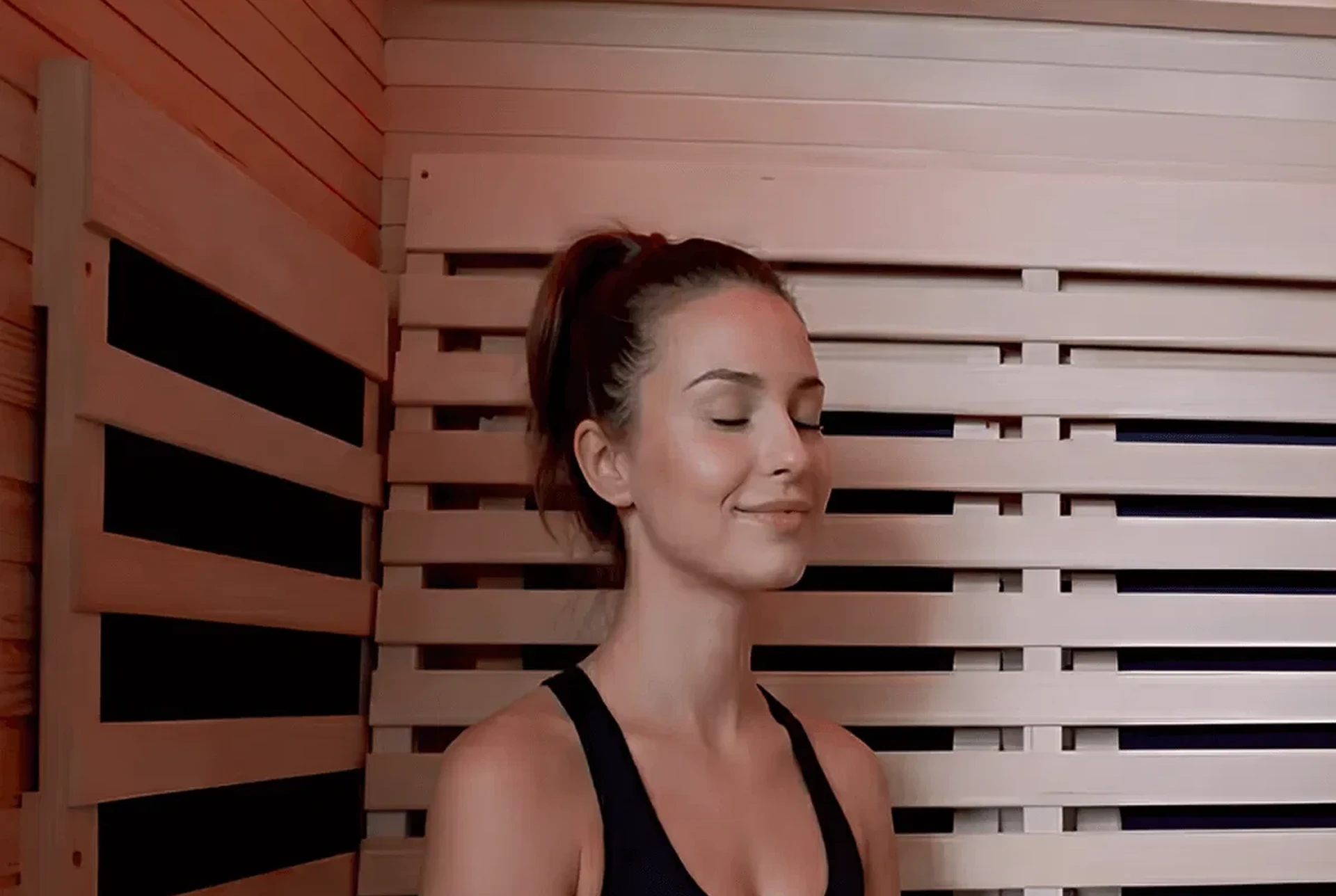 Relaxe Caldera infrared sauna in a living room