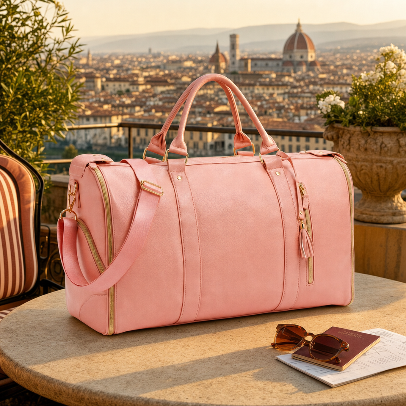 The rose pink Luhxe Travel Bag 2.0