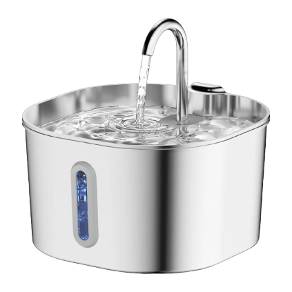 iPawPlay compact stainless steel pet water fountain