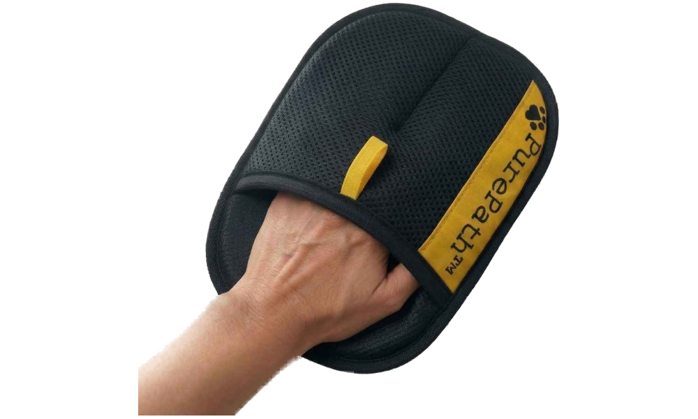 PurePath pet hair remover glove worn on a hand