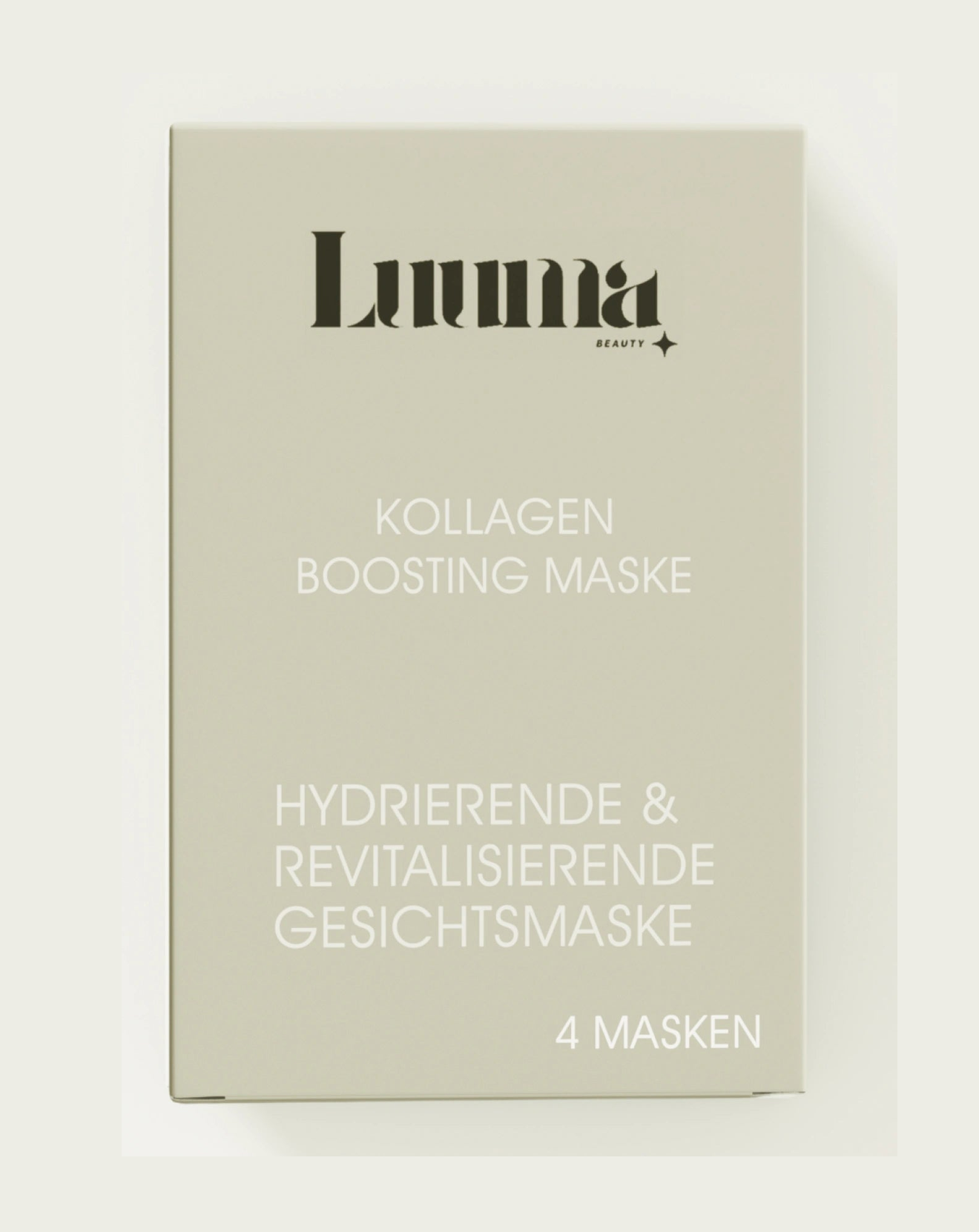 Die Luuma Kollagen Boosting Maske mit vier Masken pro Packung