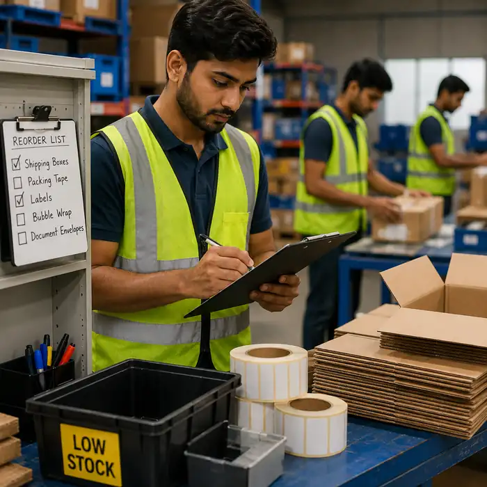 Employee showing initiative while completing a workplace task