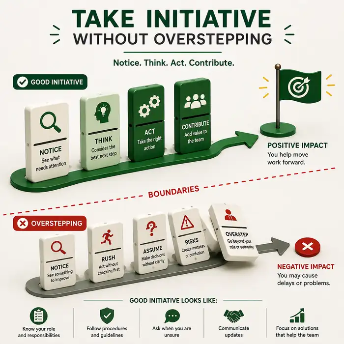 Visual representation of initiative and proactive workplace skills