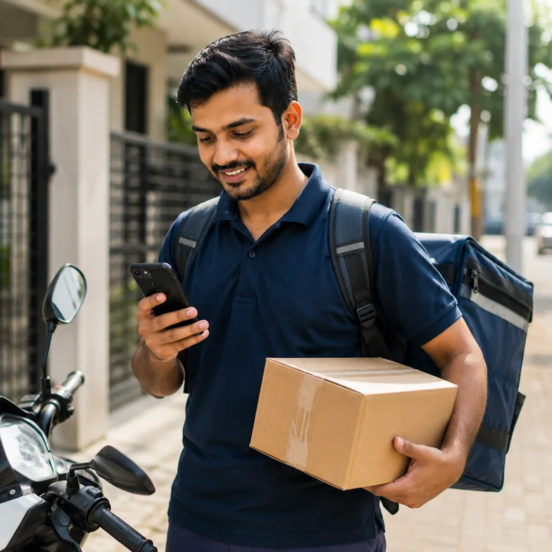 Delivery driver preparing for daily deliveries