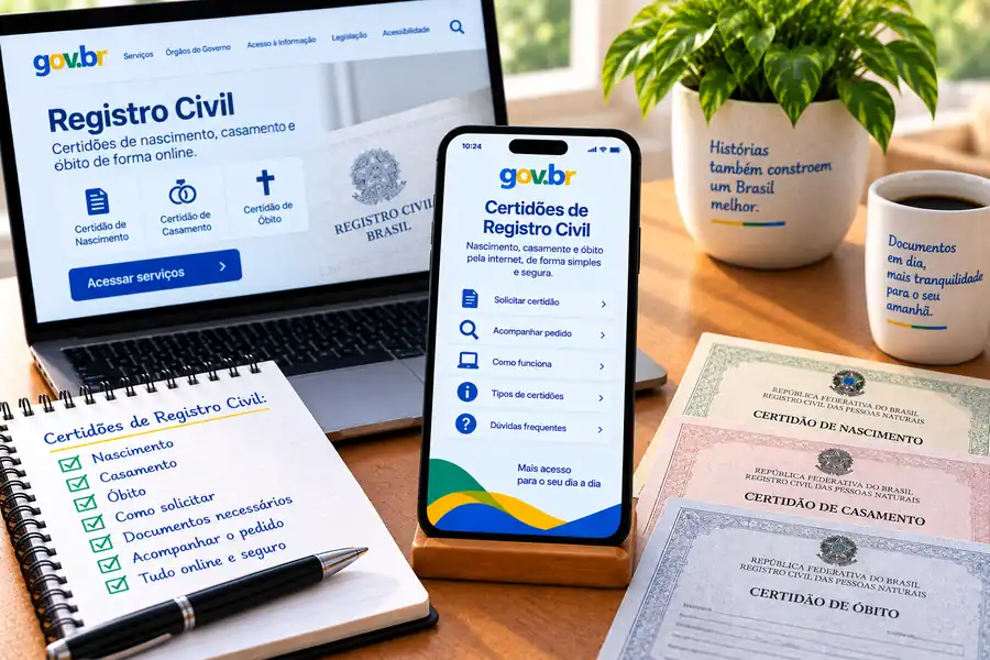 Pessoa utilizando o celular para consultar serviços previdenciários