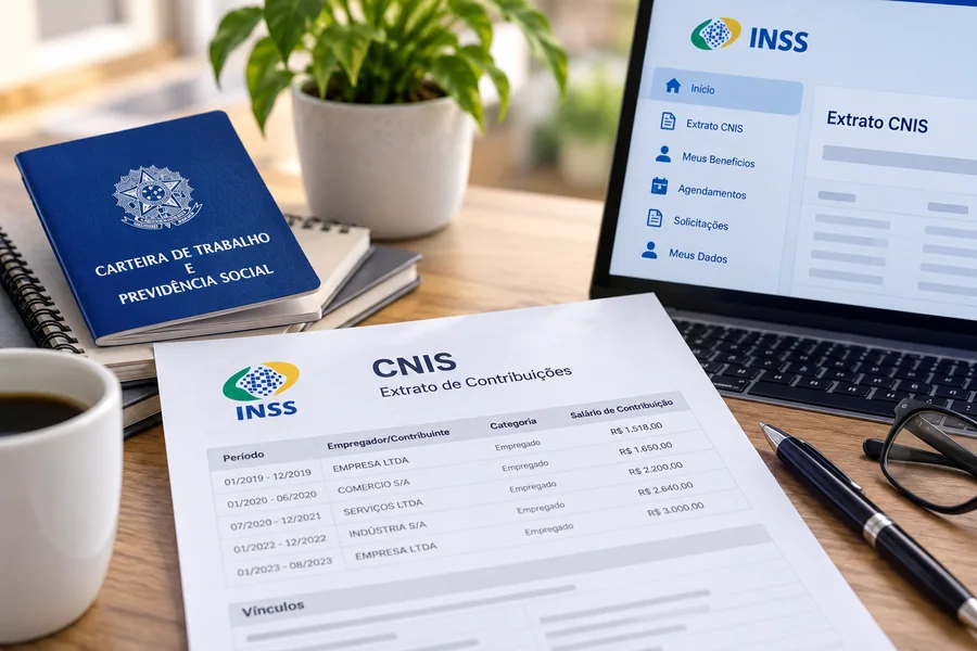 Consulta do extrato CNIS e histórico de contribuições previdenciárias