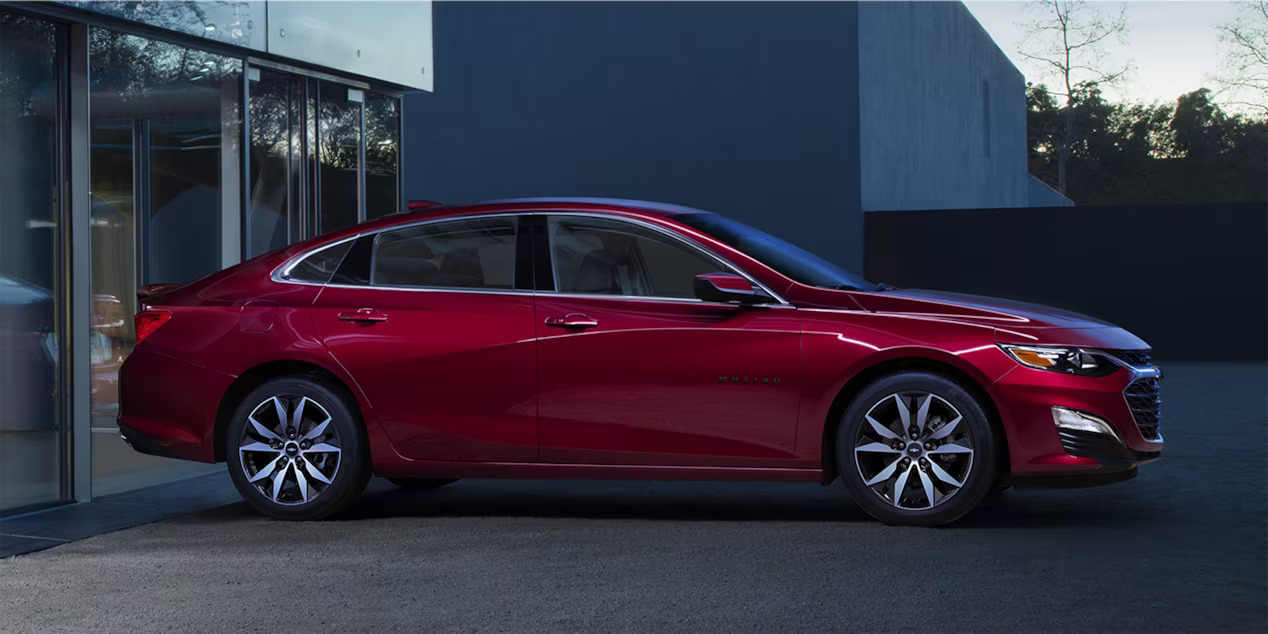 A red 2024 Chevrolet Malibu.