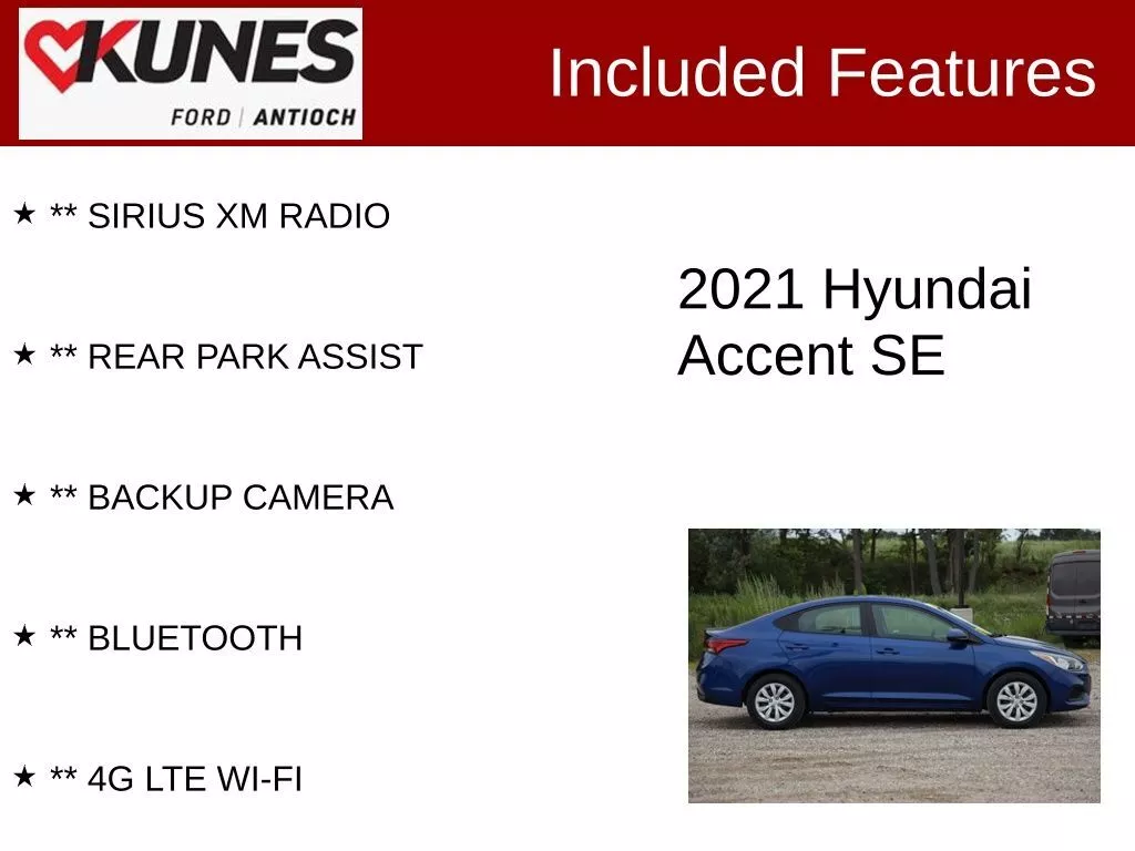 Used 2021 Hyundai Accent SE with VIN 3KPC24A62ME149136 for sale in Antioch, IL