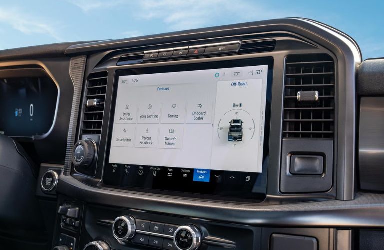 Close Up of 2024 Ford F-150 12-Inch Ford SYNC 4 Touchscreen Display