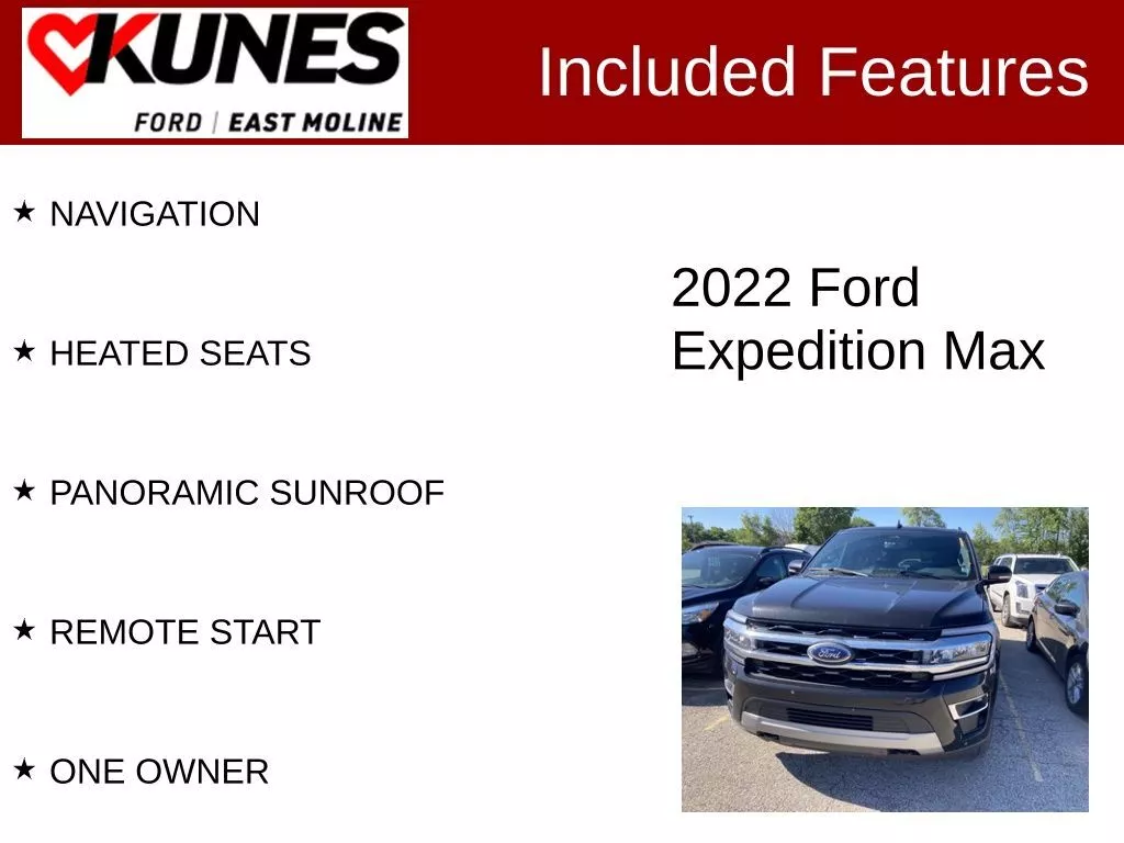 Used 2022 Ford Expedition Limited with VIN 1FMJK2AT1NEA12182 for sale in East Moline, IL