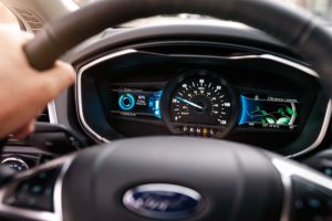 driver dash in a 2019 Ford Fusion Hybrid