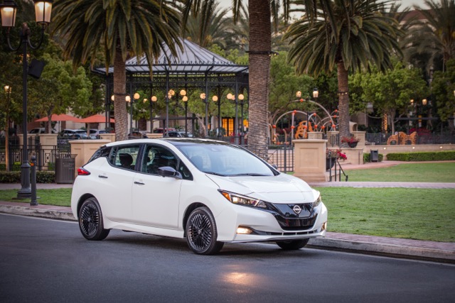 Nissan LEAF parked at a playgroud