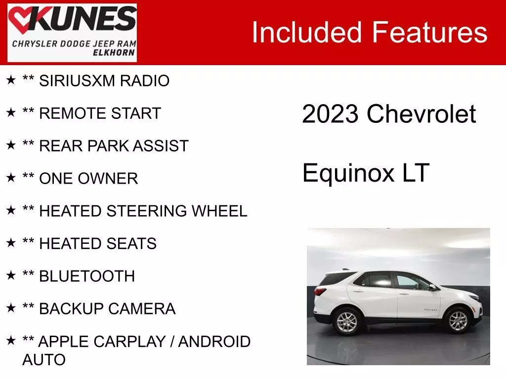 Used 2023 Chevrolet Equinox LT with VIN 3GNAXKEG3PS173779 for sale in Elkhorn, WI