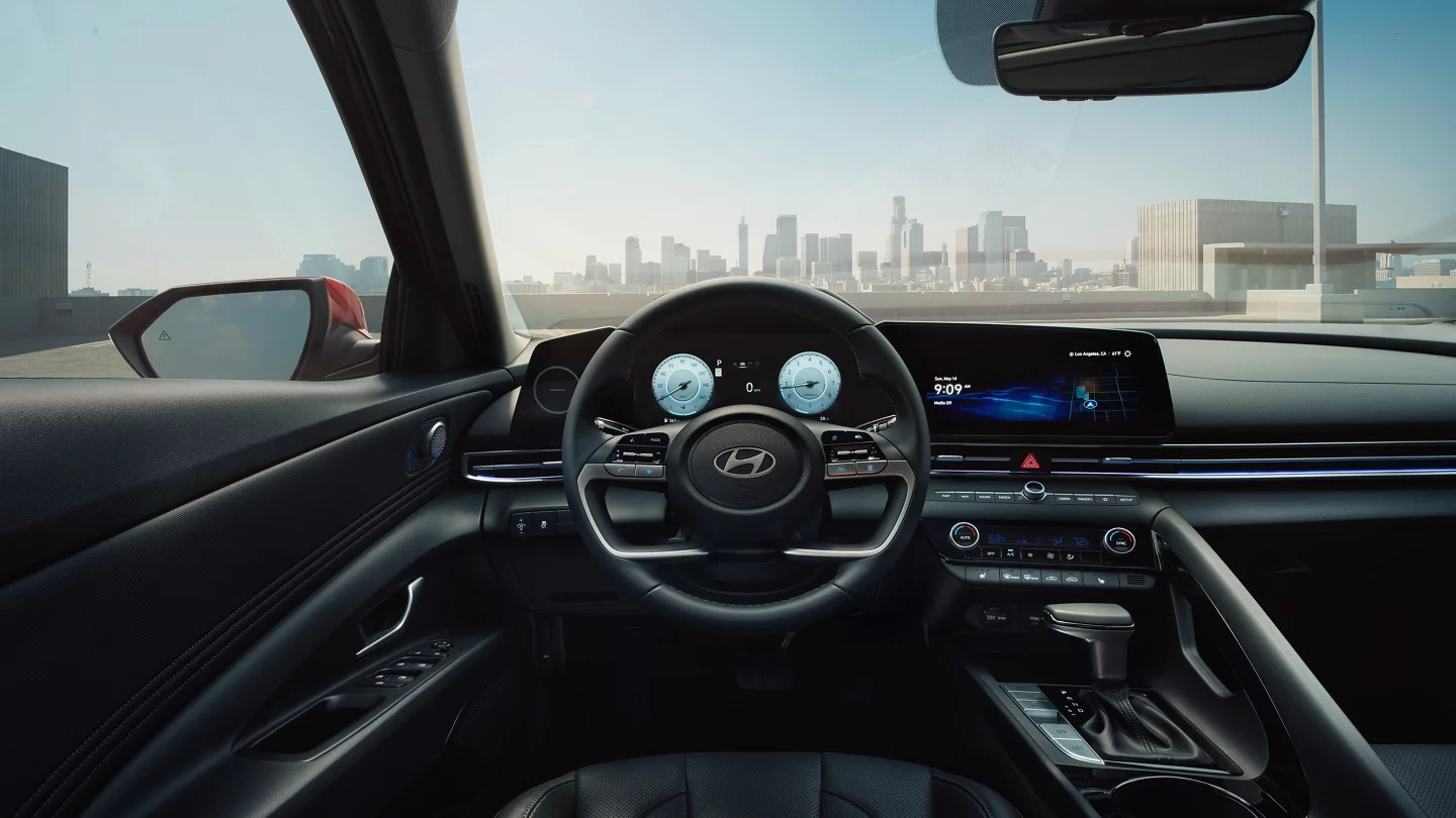 The front interior of the 2024 Hyundai Elantra.