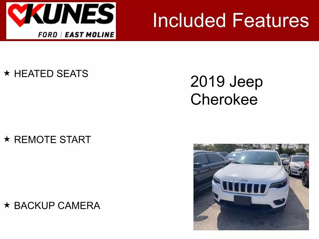 Used 2019 Jeep Cherokee Latitude Plus with VIN 1C4PJMLBXKD462089 for sale in East Moline, IL