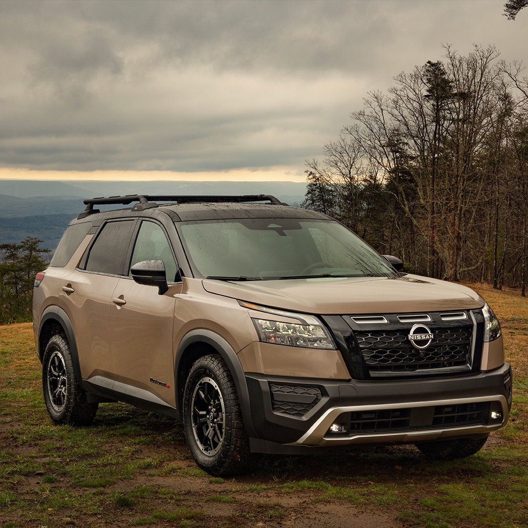 Nissan Pathfinder parked on mountain