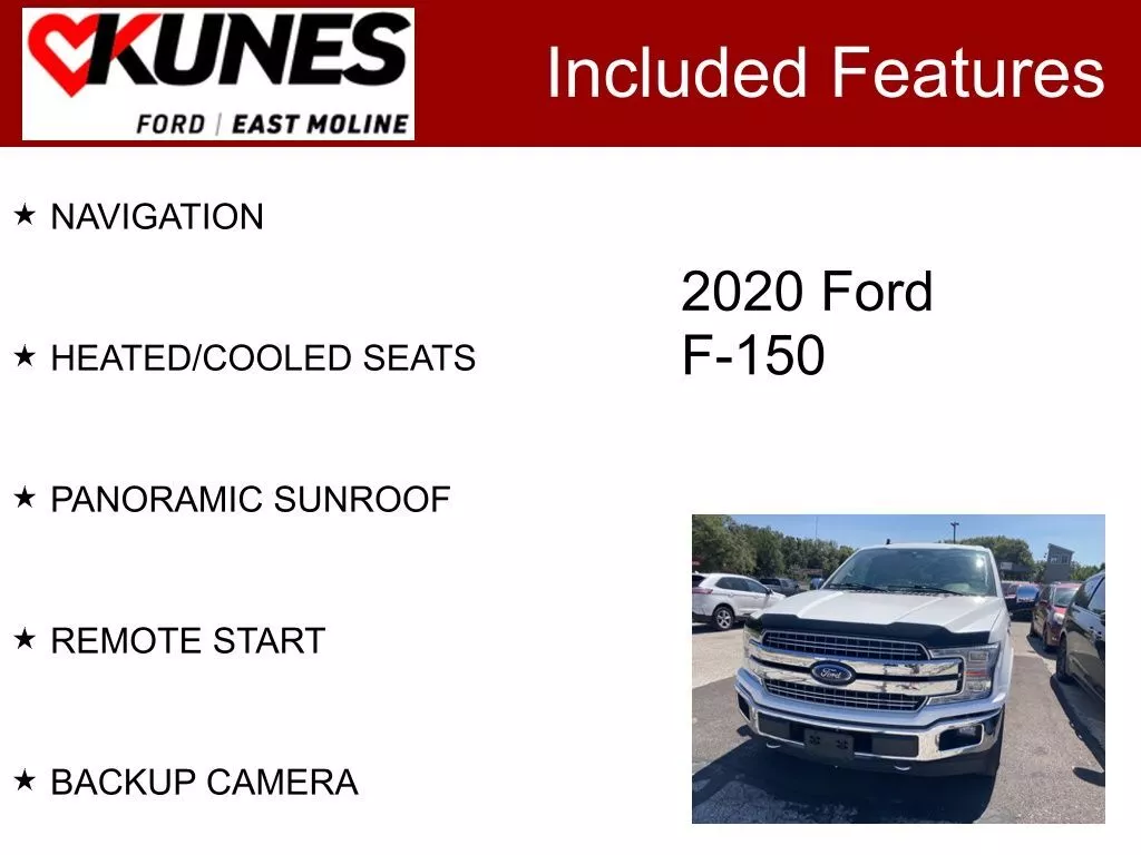 Used 2020 Ford F-150 Lariat with VIN 1FTEW1E42LKE15691 for sale in East Moline, IL