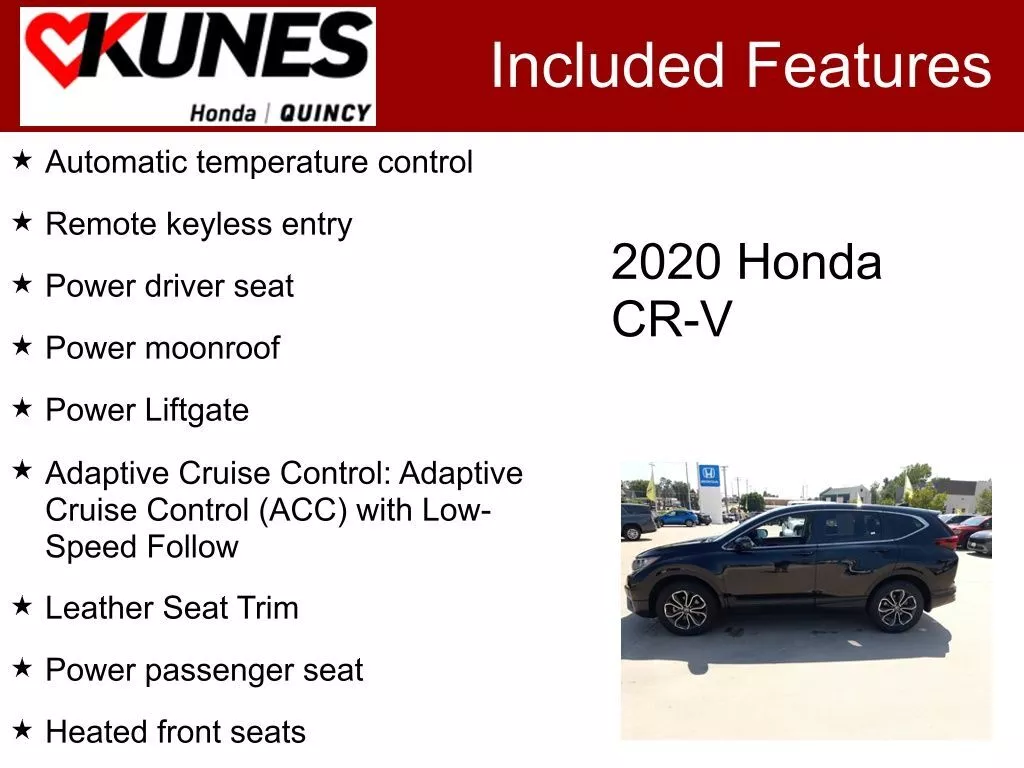 Used 2020 Honda CR-V EX-L with VIN 5J6RW2H88LL008548 for sale in Quincy, IL