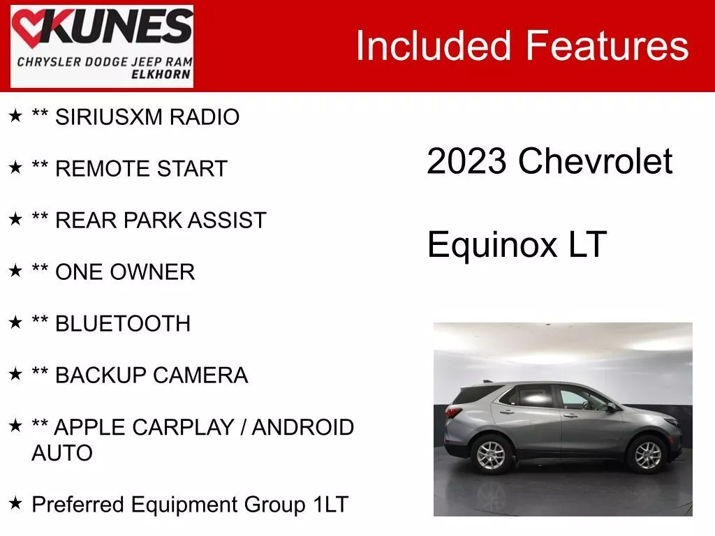 Used 2023 Chevrolet Equinox LT with VIN 3GNAXUEG5PS181555 for sale in Elkhorn, WI