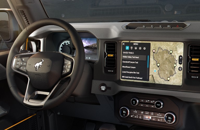 Interior front dash of 2021 Ford Bronco