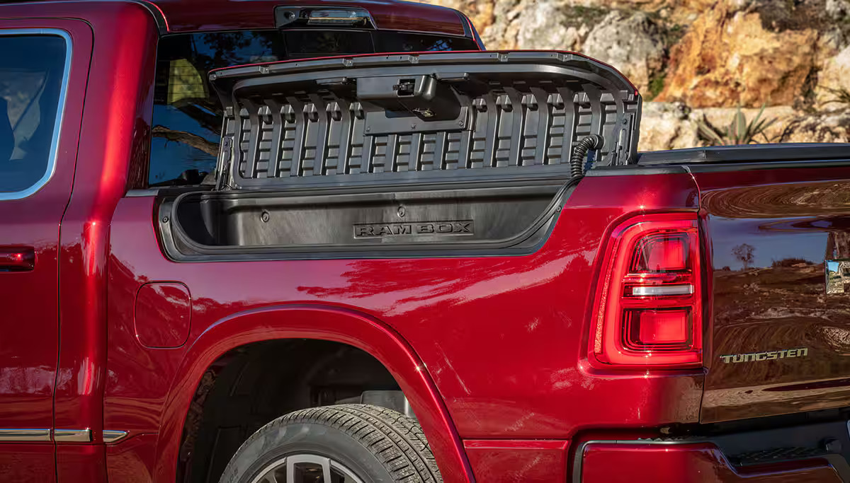 The exterior storage in the 2025 Ram 1500.