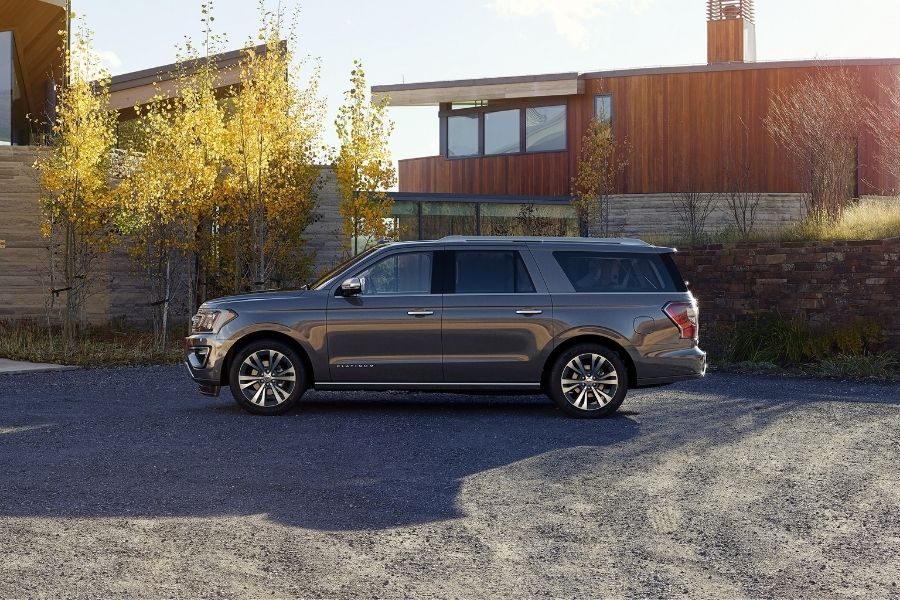 2021 Ford Expedition Left-Side View parked outside a house