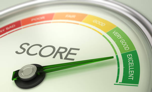 Credit Score Meter, Needle pointing to very good/excellent