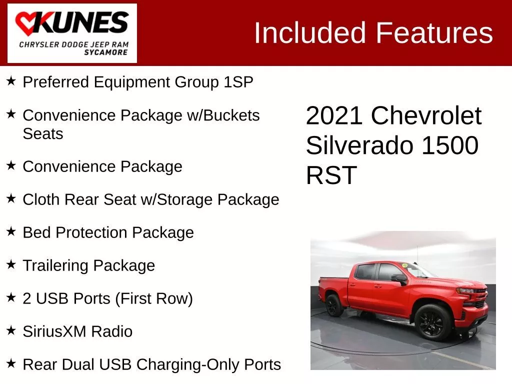 Used 2021 Chevrolet Silverado 1500 RST with VIN 3GCUYEED3MG405175 for sale in Sycamore, IL