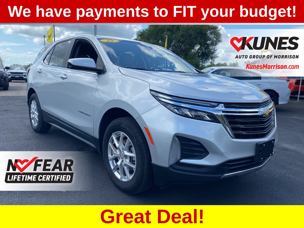 Used 2022 Chevrolet Equinox LT with VIN 3GNAXUEV6NL188780 for sale in Morrison, IL