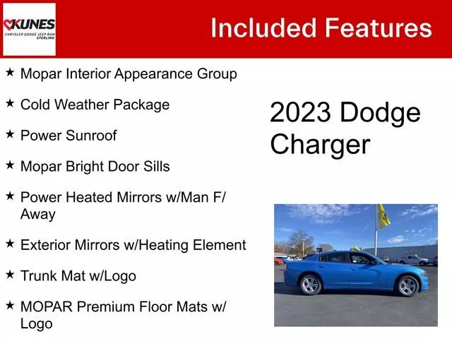 Used 2023 Dodge Charger SXT with VIN 2C3CDXBG6PH675057 for sale in Sterling, IL