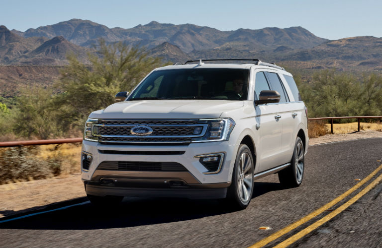 front view of a white 2020 Ford Expedition King Ranch