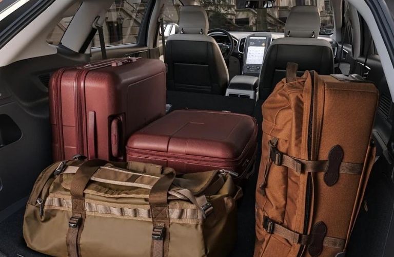 Luggage loaded up in the cargo space of the 2022 Ford Edge. 