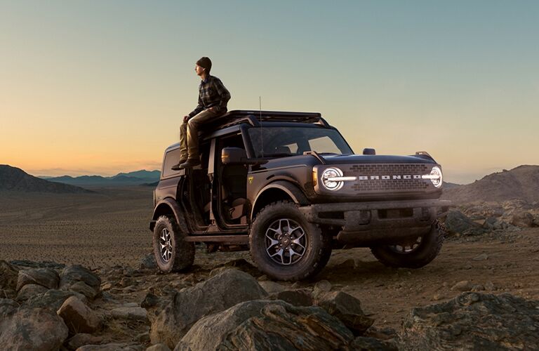 front view of a black 2021 Ford Bronco 4-Door